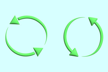 A set of 3d round arrows. Repeat, refresh, reload concept. Good for any project.