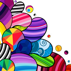 Bright paisley splash. Ethnic carnival background. Vector retro abstract ornament pattern.