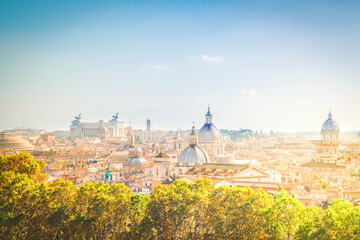 Fototapeta na wymiar skyline panorama of Rome city at summer day, Italy
