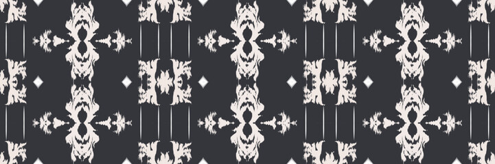 Batik Textile Ikkat or ikat chevron seamless pattern digital vector design for Print saree Kurti Borneo Fabric border brush symbols swatches stylish