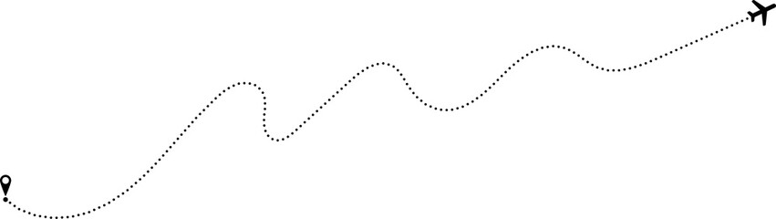 Fototapeta premium Airplane dotted line