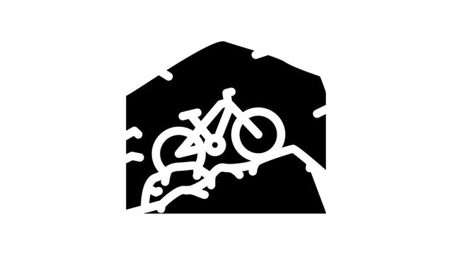 mountain riding line icon animation