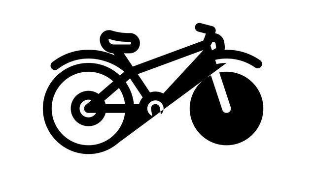 bicycle transport line icon animation