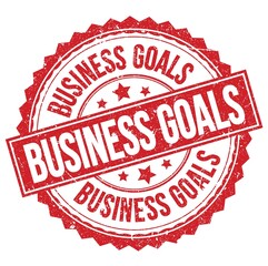 BUSINESS GOALS text on red round stamp sign
