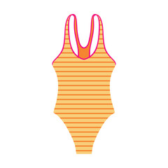 Monokini swimsuit for women. Vector illustration of stylish beachwear, bikini top and bottom isolated on white