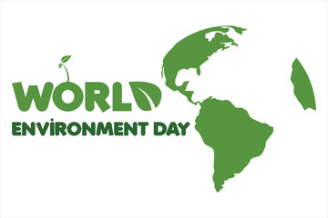 World environmet day, flat style go green and save the world with cities, hands, and plants environmental campaign illustration for banner and social media post