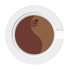 Illustration of a Cup of Coffee with Saucer