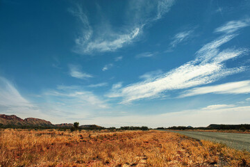 blue sky in the australian desert