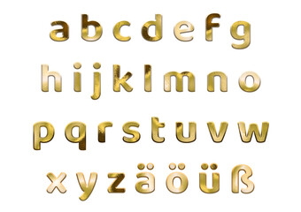 Golden German Alphabet, German orthography, lowercase letters