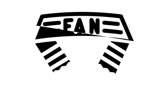 scarf fan accessory line icon animation