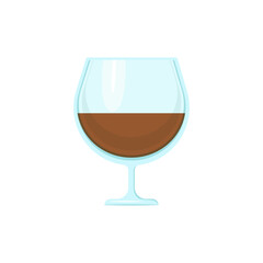 A glass of alcoholic drink. Vector object on a white background, Isolate.