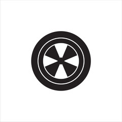 wheel and disk icon vector illustration on a white background