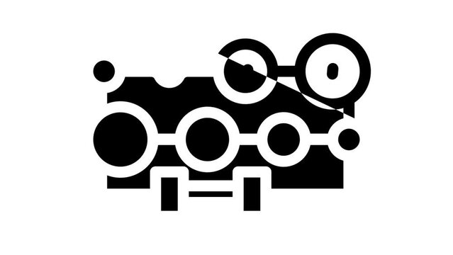 dumbbell sport equipment line icon animation