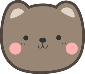 bear head cartoon outline illustration