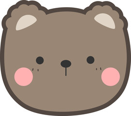 bear head cartoon outline illustration