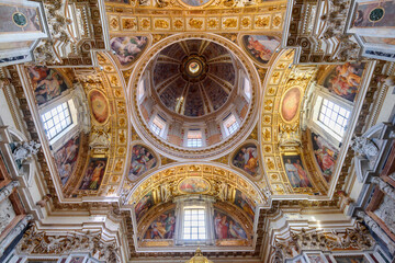 Decorated ceiling of Santa Maria Maggiore basilica in Rome, Italy