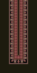 Digital Textile Design, Mughal dress with Indian Traditional Ethnic neckline design with Small Multicoloured Motif Design, digital print on fabric