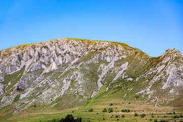 Limestone mountain scenary in Rimetea, Romania. Detail in the Romanian Carpathians, Alba County.
