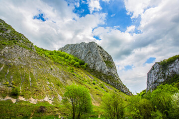 Vălişoara gorge in eastern Apuseni Mountains, Romania. Trascau mountains canyon.