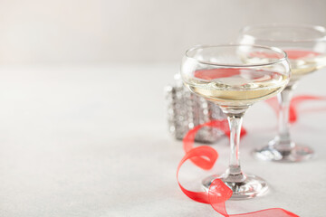 Glasses of  champagne. sparkling wine