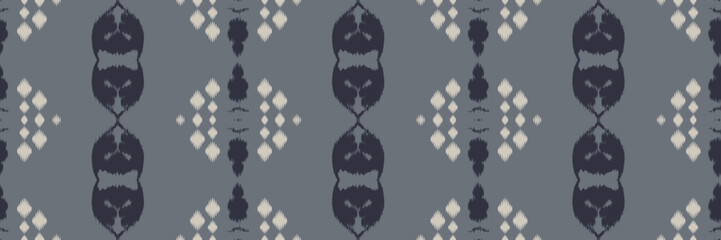 Batik Textile Ikkat or ikat triangle seamless pattern digital vector design for Print saree Kurti Borneo Fabric border brush symbols swatches party wear