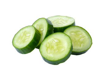 Cucumber slices isolated on transparent png