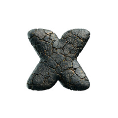 asphalt letter X - Small 3d tarmac font - Suitable for road, transport or highway related subjects
