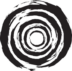 絵筆で描いたような円形のモノクロフレーム