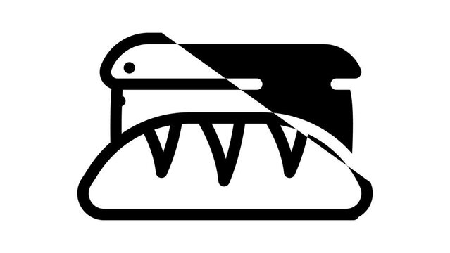loaf bread line icon animation