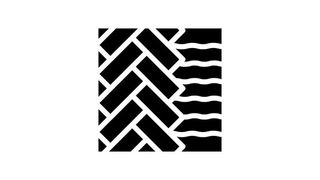 flooring building material line icon animation