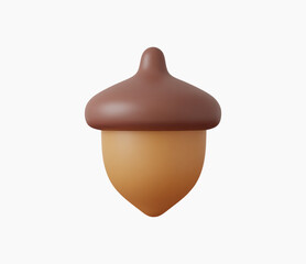 3d Realistic Acorn Icon illustration