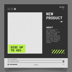 futuristic design template, square layout design template, industrial style
