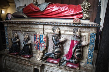 Funeral effigy in Collegiate Church of St Peter at Westminster Abbey 15th century. London, UK