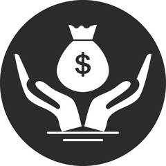Save money icon, money deposit icon black vector