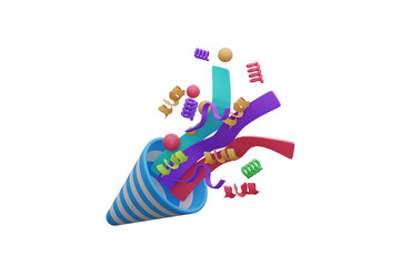 Celebration Decoration 3d icon. 3d rendering