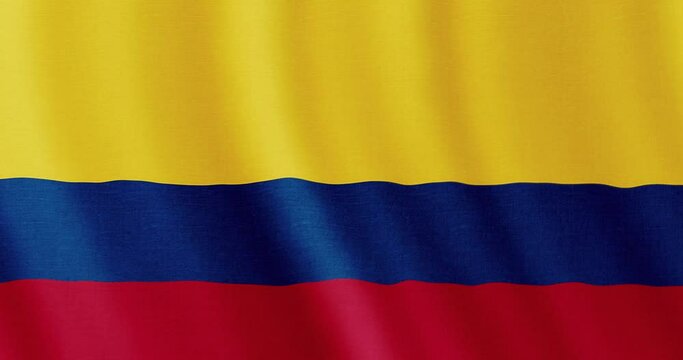 4k seamless loop animation with the flag of Colombia. Colombian flag backdrop seamless animation.