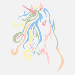 Fantasy character unicorn silhouette