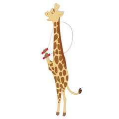 giraffe doing skipping exercise