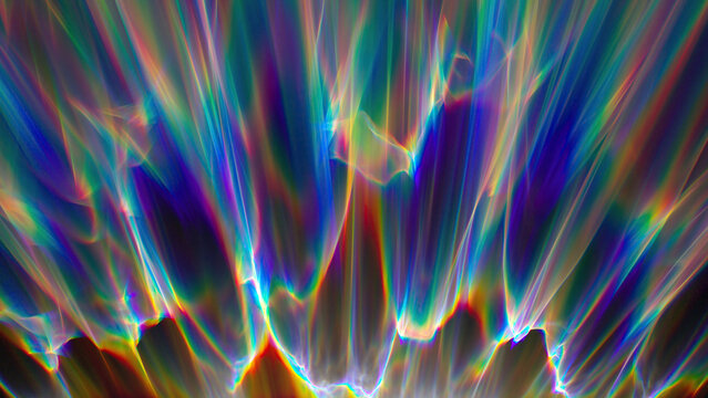 3d render, abstract background. Colorful caustic overlay effect