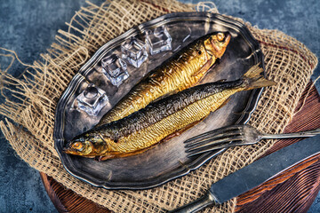 Smoked mackerel in the traditional way.