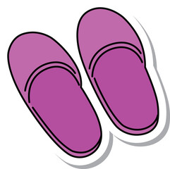 ステッカー風の単品アイコン　スリッパ