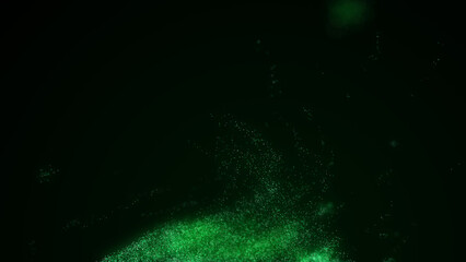 Abstract vortex particles background. Dynamic wave moving in explosion. Wormhole shimmering star dust. 3d rendering.