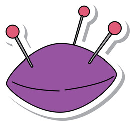 ステッカー風の単品アイコン　ピンクッション
