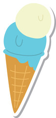 ステッカー風の単品食べ物イラスト　アイス