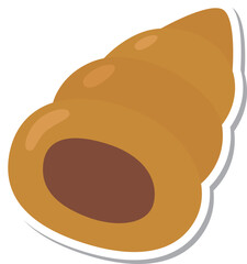 ステッカー風の単品食べ物イラスト　チョコロール
