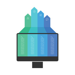 Vector modern shapes options infographic elements for business with icons template design