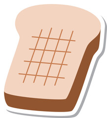 ステッカー風の単品食べ物イラスト　食パン