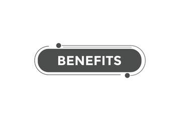 Benefits button web banner template Vector Illustration
