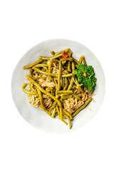 rice noodles, green bean, vegetable, asian snack healthy meal food on the table copy space food background rustic top view