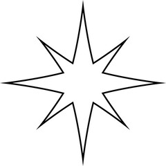 Black line sparkles symbol. Vector stars sparkle icon. Bright firework, decoration twinkle, shiny flash. Glowing light effect.